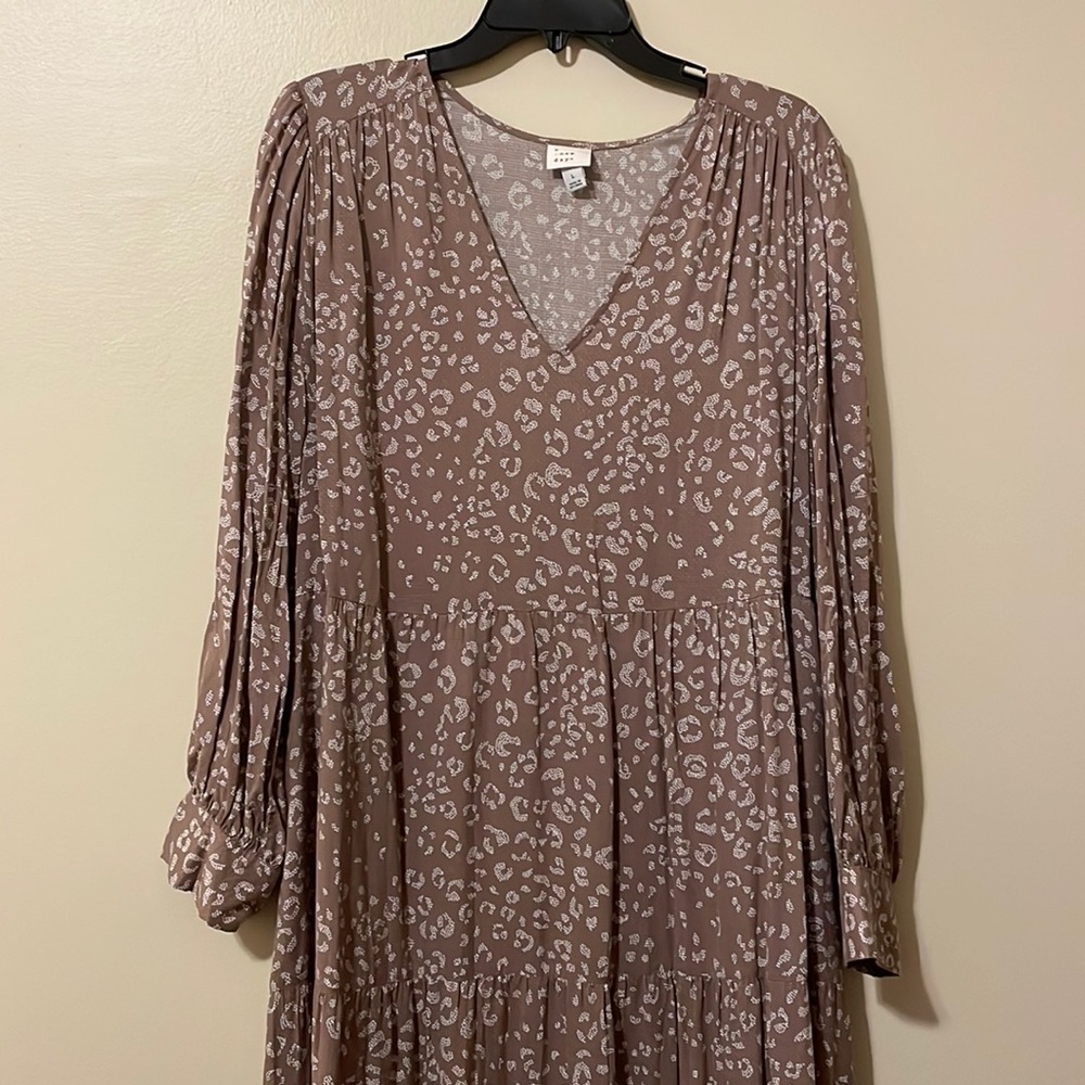 Tan printed maxi dress